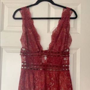 For Love and Lemons Red, Lace Dress